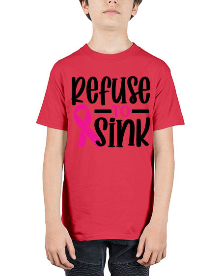 Refuse to Sink 9# - breast cancer - Youth Tee Unisex