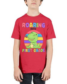 Roaring to first Grade Trex 768# - first grade - Youth Tee Unisex