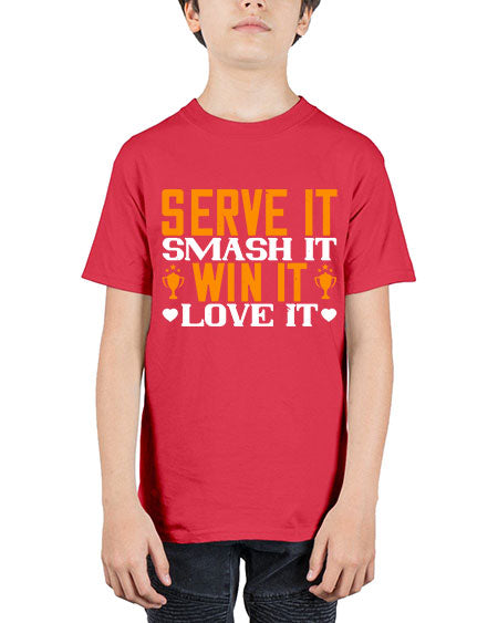 Serve it smash it win it love it 1883# - badminton - Youth Tee Unisex