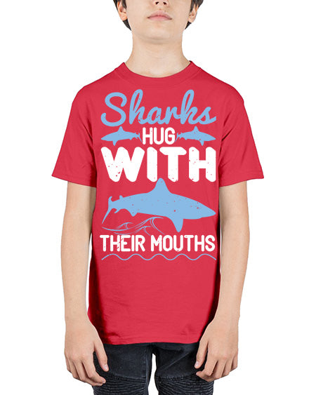 Sharks hug with their mouths Style 22# - shark-fish - Youth Tee Unisex