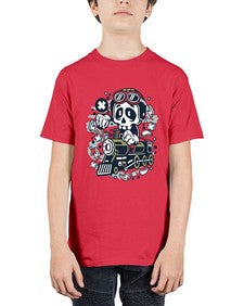 Skull Train 1067# - skull and bones - Youth Tee Unisex
