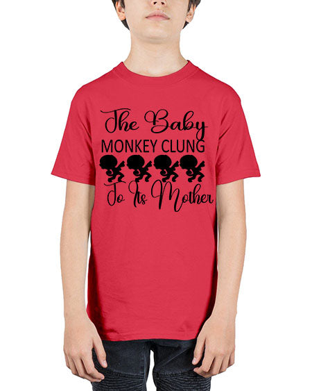 The baby monkey clung to  - monkey - Youth Tee Unisex