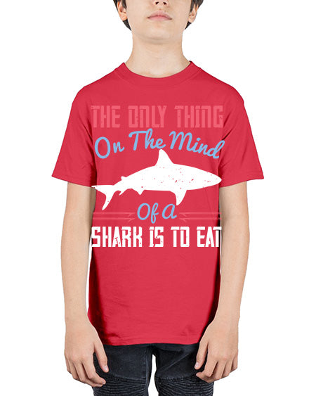 The only thing on the mind of a shark is to eat Style 18# - shark-fish - Youth Tee Unisex