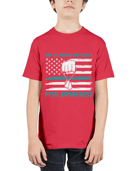 Veteran PTSD Not all wounds 4# - PTSD - Youth Tee Unisex