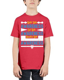 Walk with awareness Eat with awareness Breathe with awareness Style 9# - Self awareness - Youth Tee Unisex