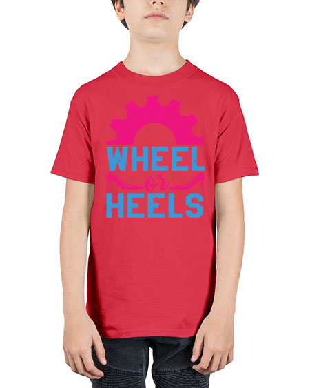 Wheel or Heels Style 238# - baby shower - Youth Tee Unisex