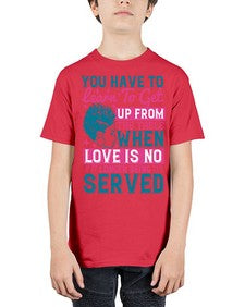 Youve got to learn to leave the table when loves no longer being served Style 41# - black afro - Youth Tee Unisex