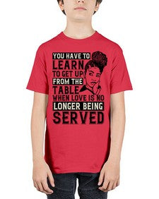 Youve got to learn to leave the table when loves no longer being served Style 46# - black afro - Youth Tee Unisex