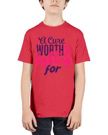 a cure worth fighting for Style 17# - breast cancer - Youth Tee Unisex