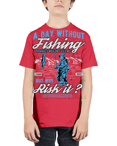 a day without fishing cs 68# - shark-fish - Youth Tee Unisex
