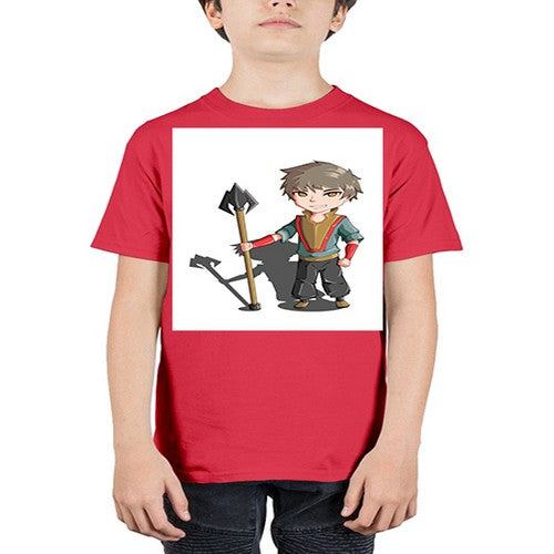 a little boy holding a spear79# - anime - Youth Tee Unisex