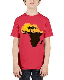 africa with animals - black words and phrases - Youth Tee Unisex