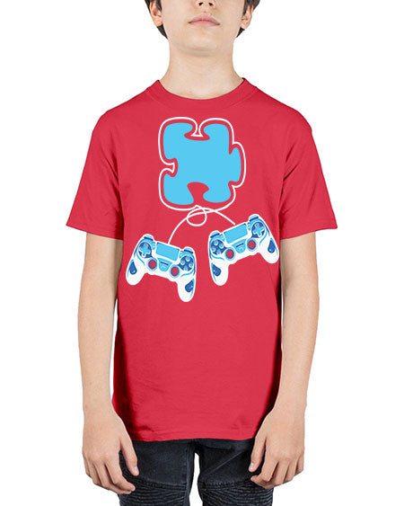autism awareness gamer puzzle piece 11# - autism - Youth Tee Unisex