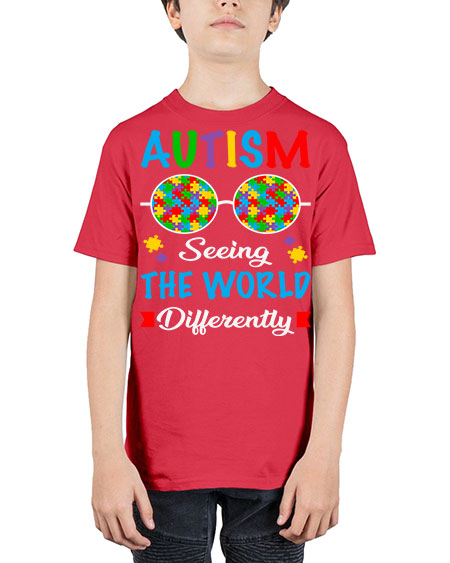 autism seeing the world differently 51# - autism - Youth Tee Unisex