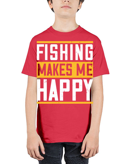 be happy and go for fishing 66# - shark-fish - Youth Tee Unisex