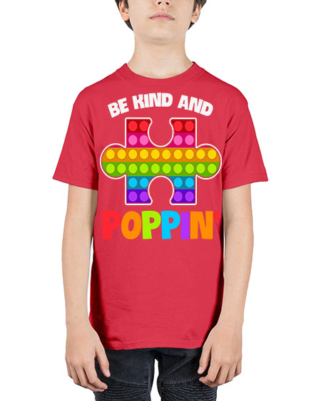 be kind and poppin autism 63# - autism - Youth Tee Unisex