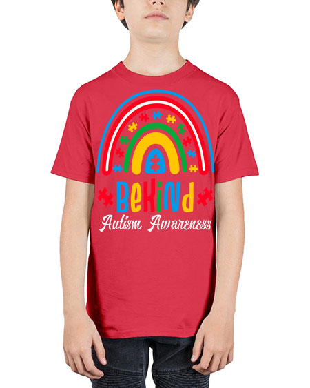 be kind autism awareness rainbow 67# - autism - Youth Tee Unisex