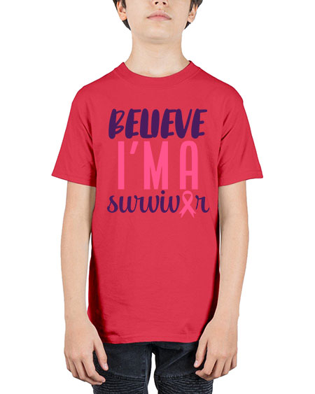 believe i'm a survivor - breast cancer - Youth Tee Unisex