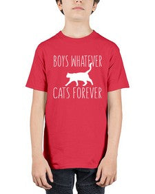 boys whatever cats forever - cats - Youth Tee Unisex
