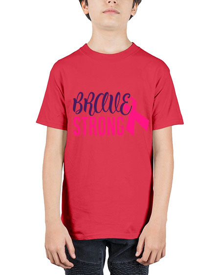 brave strong Style 15# - breast cancer - Youth Tee Unisex