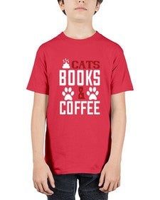 cats books and coffee Style 38# - cats - Youth Tee Unisex