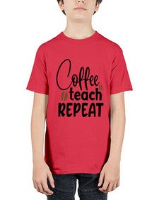 coffee teach repeat Style 106# - teacher - Youth Tee Unisex