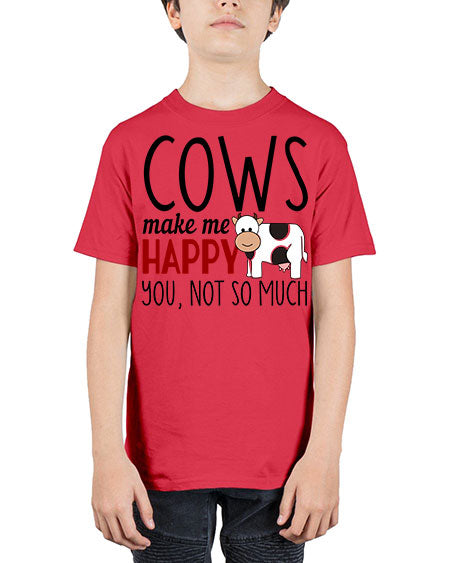 cows make me happy you not so much - cow - Youth Tee Unisex