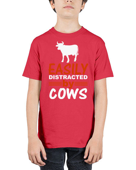easily distracted by cows Style 4# - cow - Youth Tee Unisex