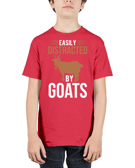 easily distracted by goats Style 5# - goat - Youth Tee Unisex
