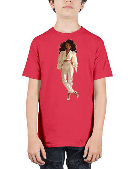 fashion girl in white 78# -  fashion - Youth Tee Unisex
