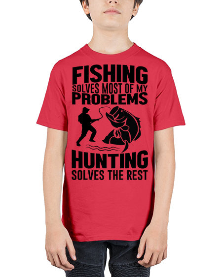 fishing solves 73# - shark-fish - Youth Tee Unisex