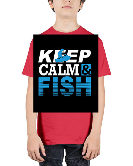 fishing with backround png 18# - shark-fish - Youth Tee Unisex