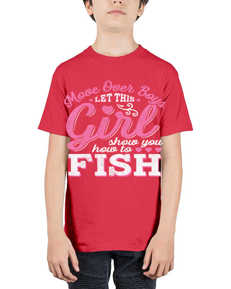girl fishing 15# - shark-fish - Youth Tee Unisex