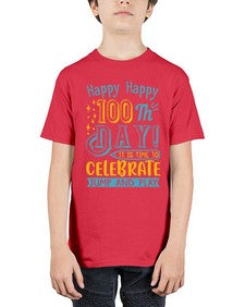 happy happy one hundredth day it is time to celebrate jump and play 239# - one hundred days - Youth Tee Unisex