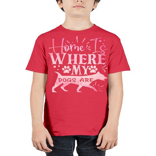 home is where my dogs are 151# - dogs - Youth Tee Unisex