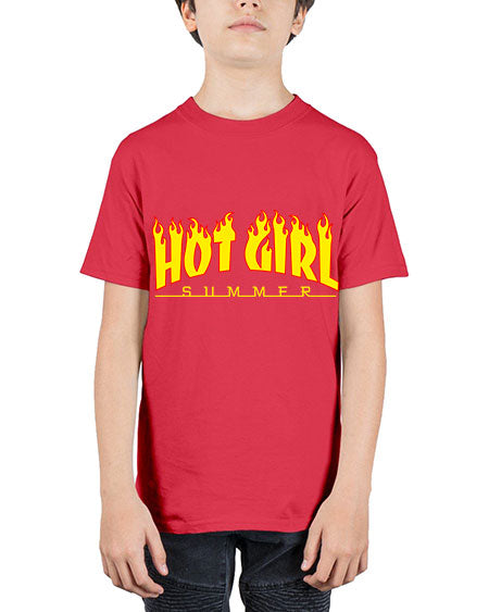 hot girl  summer fire 123# - black words and phrases - Youth Tee Unisex