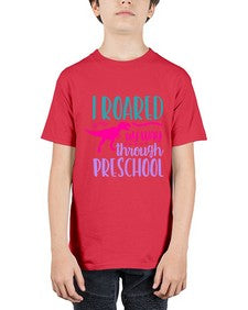 i roared my way through preschool 375# - prek headstart - Youth Tee Unisex