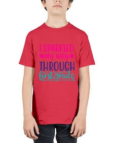 i sparkled my way through first grade 377# - first grade - Youth Tee Unisex