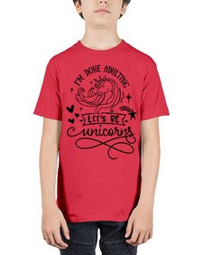 im done adulting lets be unicorns black 236# - unicorn - Youth Tee Unisex