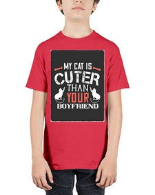 my cat is cuter than your boyfriend Style 71# - cats - Youth Tee Unisex
