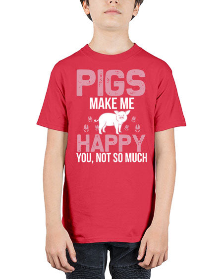 pigs make me happy Style 35# - pig - Youth Tee Unisex