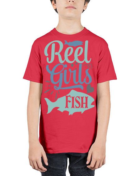 reel girls fish 92# - shark-fish - Youth Tee Unisex