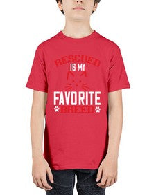 rescued is my favorite breed Style 114# - cats - Youth Tee Unisex