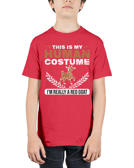 this is my human costume im really a red goat Style 1# - goat - Youth Tee Unisex