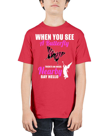 when you see a butterfly - butterfly - Youth Tee Unisex