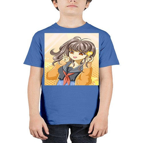 A beautiful and happy girl back to school 90# - anime - Youth Tee Unisex