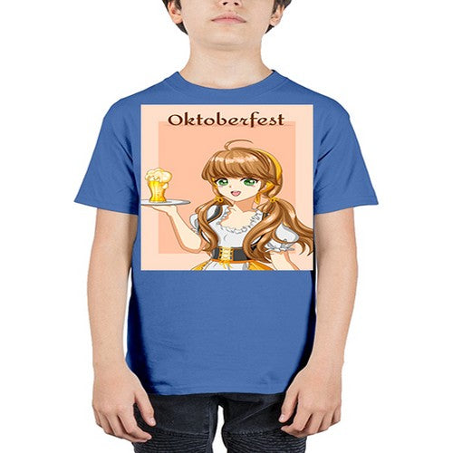 A beautiful girl with beer happy at celebrating the oktoberfest 87# - anime - Youth Tee Unisex