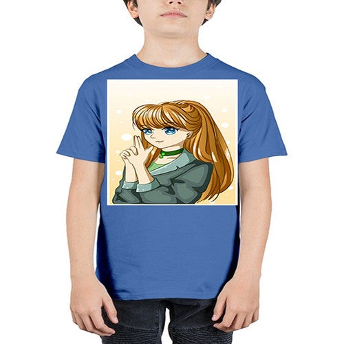 Beautiful and cool girl with long blonde hair 152# - anime - Youth Tee Unisex