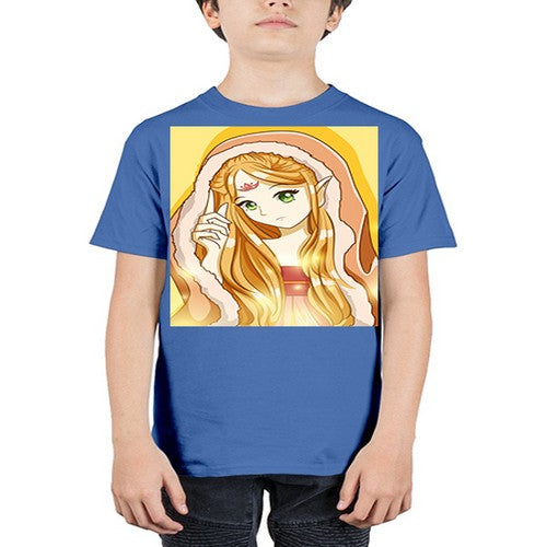 Beautiful and cute fairy queen with long yellow hair 70# - anime - Youth Tee Unisex