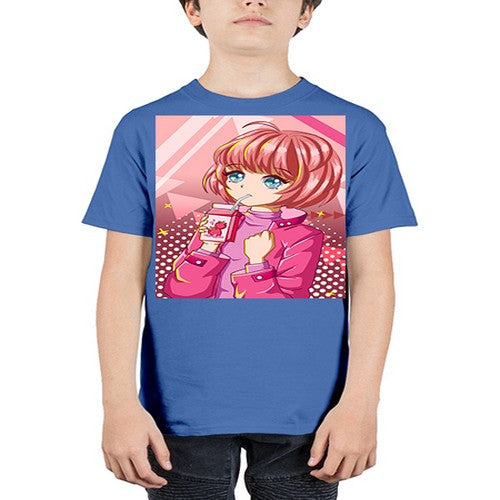 Beautiful and cute girl with strawberry milk 76# - anime - Youth Tee Unisex